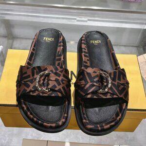 Fendi Black Slide Sandals